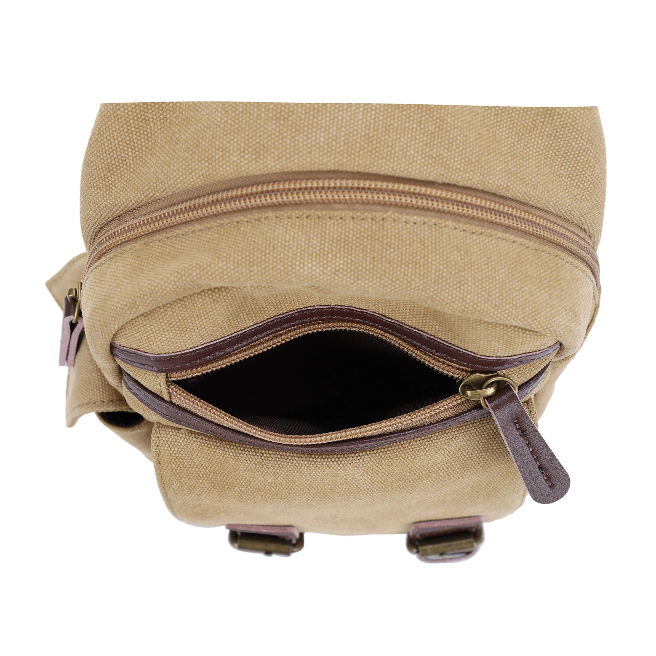 Shasta Unisex Canvas & Leather Concealed Carry Sling Bag - Image 35