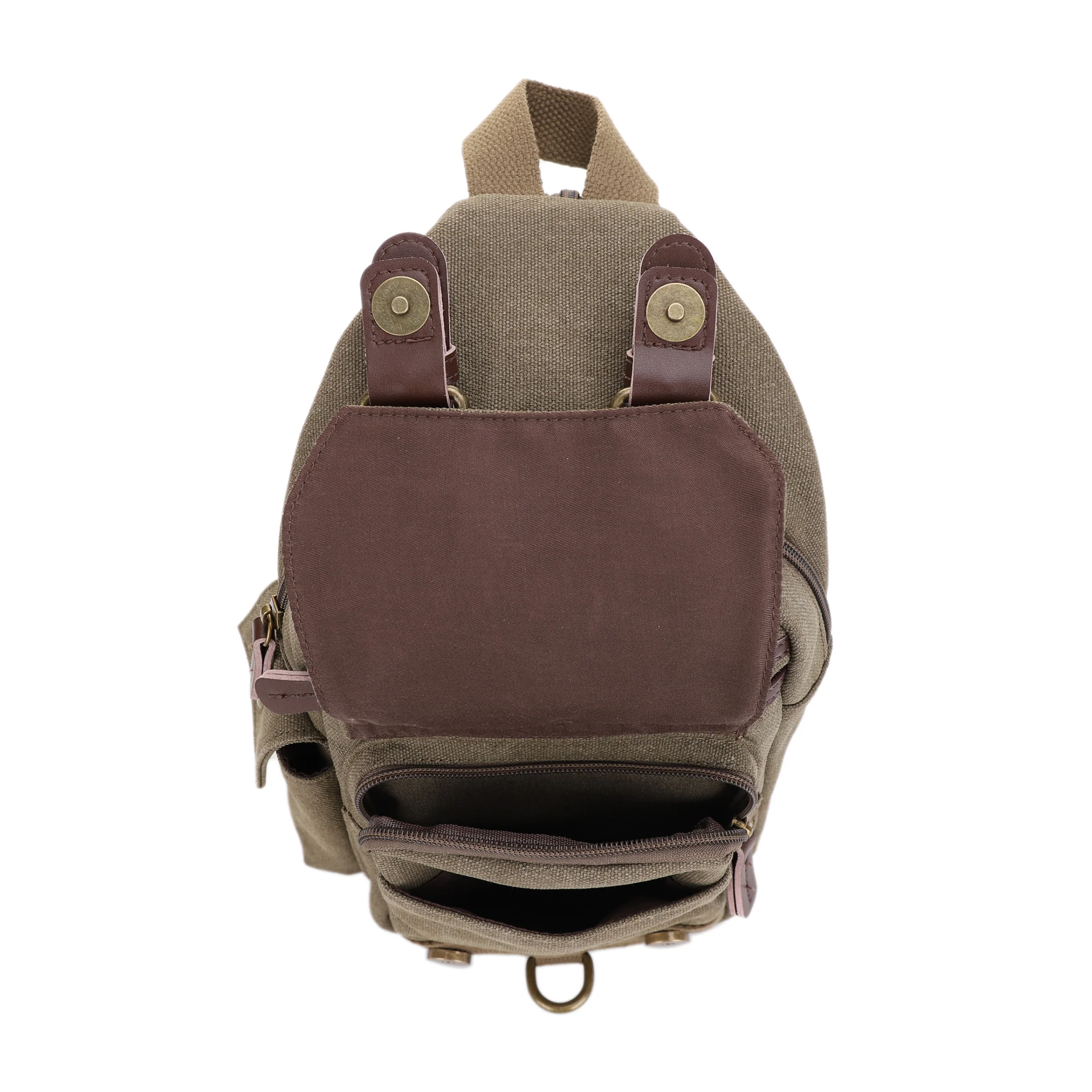Shasta Unisex Canvas & Leather Concealed Carry Sling Bag - Image 45