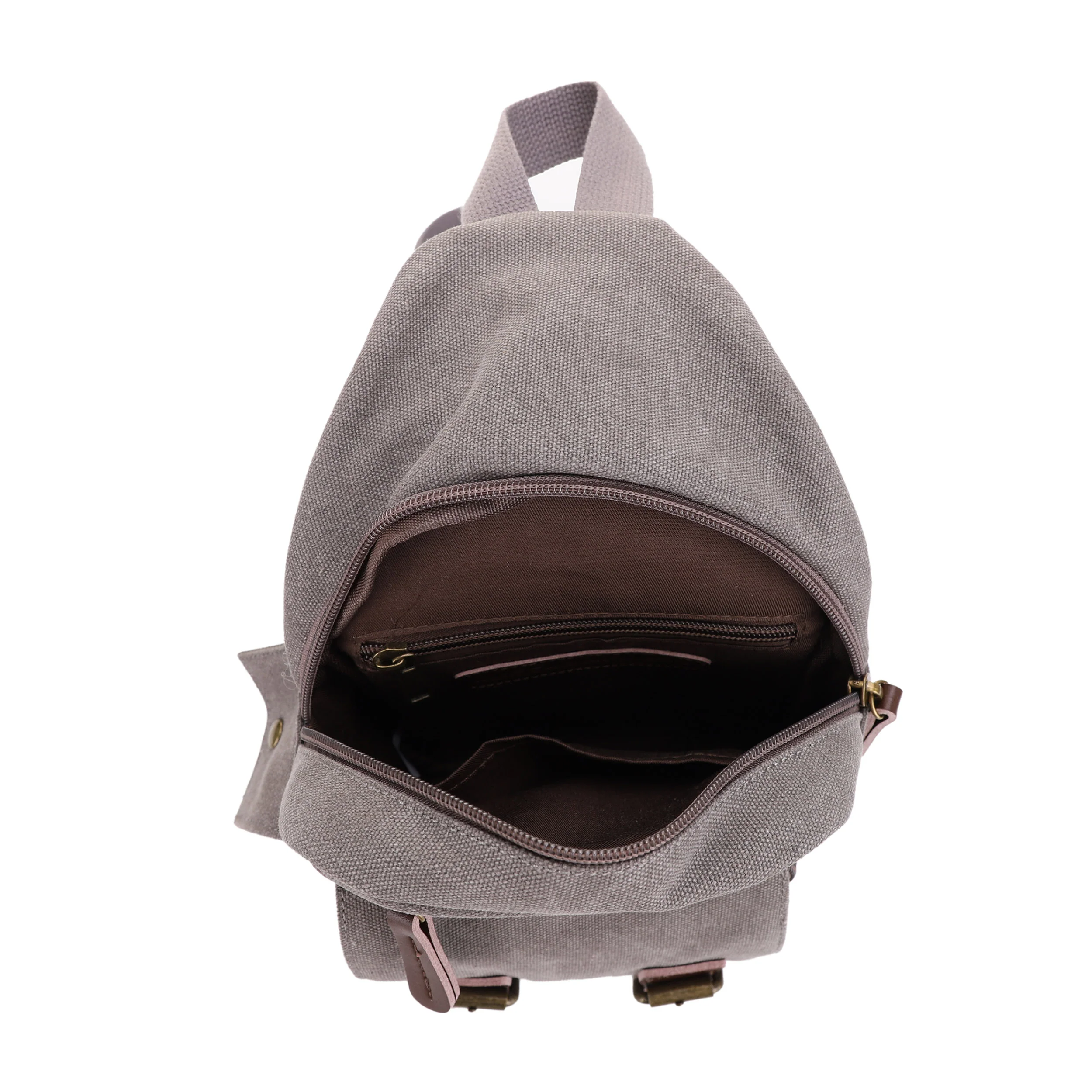 Shasta Unisex Canvas & Leather Concealed Carry Sling Bag - Image 7